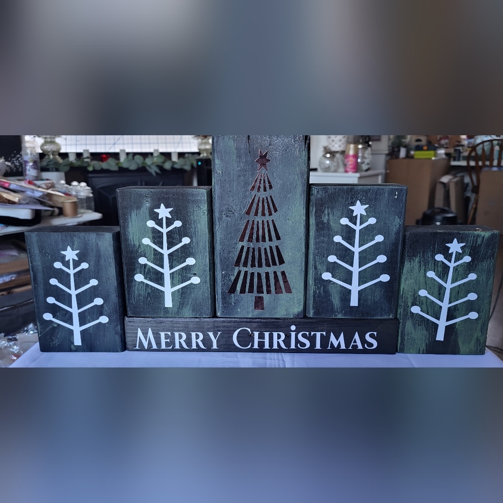 Merry Christmas Tree Blocks